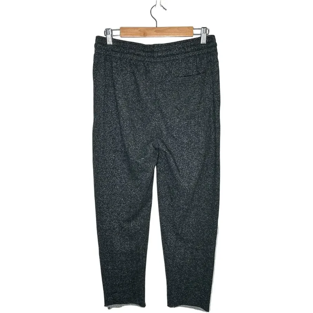 NBA Chevron Fleece Frayed Hem Sweatpants Joggers Cropped Lounge Teens Gray
